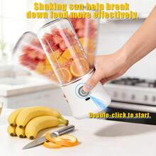 Gelas Juicer Mini, Juicer Portabel Nirkabel, Blender Ukuran Pribadi, Cocok untuk Smoothie dan Milkshake, Blender Buah Dapur Rumah, Cocok untuk Rumah dan Perjalanan. (420ML) - 420ML+420ML - View 6