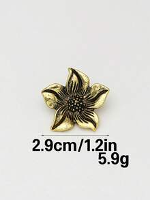 7PCS Flower Shape Metal Buttons 5-Petal Lily Embossed Buttons For Coat Suit Blazer - Multicolor - View 10