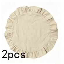 1 pieza/2 piezas/6 piezas Manteles individuales de unicolor francés con borde de volantes, servilletas pequeñas de encaje floral estilo Ins, mantel multiusos para cubrir el polvo - Multicolor - Ver 15