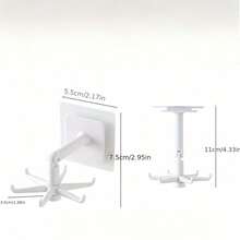 2pcs 360° Rotating Kitchen Hooks, No-Drill Under Cabinet Storage Rack, Foldable Wall-Mounted Shelf, Strong Adhesive Load-Bearing, Kitchen Utensil Spatula Spoon Ladle Hanging Rack, Entryway Key Bag Hook, Space-Saving Countertop, Multi-Angle Adjustable, Home Organization Helper - View 9