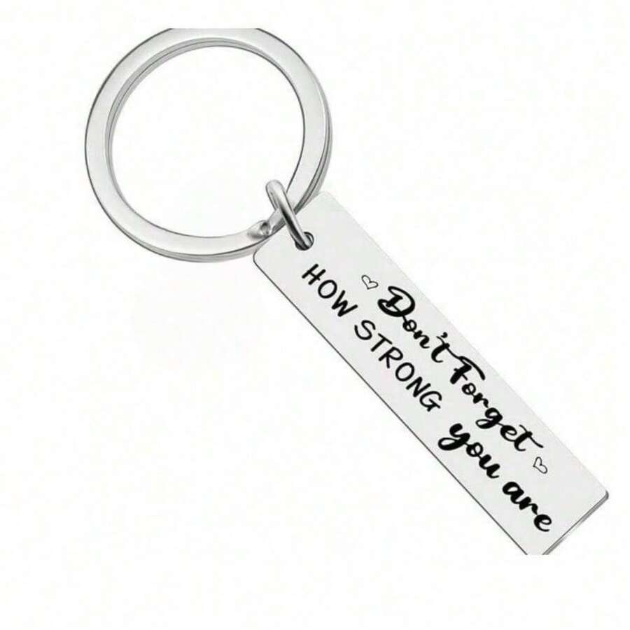 1pc Best Gift For Family And Friends, Inspirational Gratitude Gift, Backpack Accessory, Stainless Steel Keychain - Silver03 - View 1