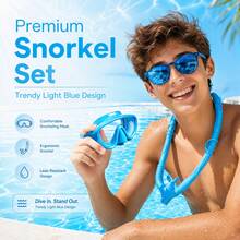 High Definition Wide View Diving Mask & Wet Snorkel Set, Soft Silicone Seal Leak-Proof Snorkeling Gear For Pool And Beach - Multicolor - View 5