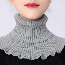 1件女款冬季圍巾，柔軟聚酯纖維，優雅設計，彈性保暖，針織圍巾，不含假髮 - 彩色 - 查看 14