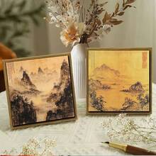 24 Sheets Oriental Ink Mountain Scrapbook Paper 6*6 Inch Vintage Chinese Landscape Decorative Craft Paper No Repeat Pattern For Junk Journal, Card Making, Album Collage DIY - Square - View 5