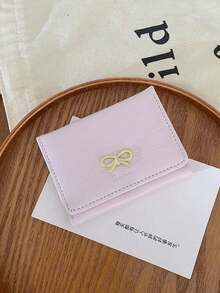 Cute Bow Shaped Small Wallet For Women, Fashionable 30% Off Wallet, Daily Storage Bag, Coin Purse, Daily Use, Holiday Gifts, Shopping, Travel - Multicolor - View 15