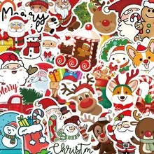 somoving 50 Sheets Merry Christmas Xmas Holiday Stickers, DIY Decoration Decals For Suitcase Fridge Laptop Journal Phone Case Cup Water Bottle Scrapbook Gift Box Party Decor - Multicolor - View 2