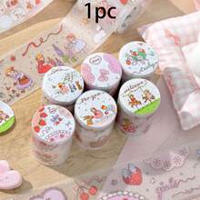 1pc Fairy Tale Sweet Box Series PET Glitter Die-Cut Fairy Tale Character Decorative Washi Tape For Scrapbooking - Multicolor - View 1