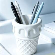 Creative Ice Cream Waffle Pen Holder Cute Cream Drip Desktop Storage Bucket Student Office Pencil Cup - View 3