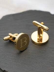 Custom Cufflinks - Engraved Box Optional, Personalized Wedding Day Cuff Links For Groom Grooms Men Gift, Anniversary Gift For Husband,Wedding Gift - Multicolor - View 6