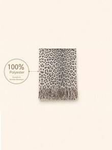 1pc Casual Vintage Leopard Print Sofa Throw Blanket, Soft Sofa Cover Cloth, Tassel Decor Universal Sofa Cover, Living Room Home Decor Blanket - Multicolor - View 8