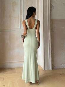 Women's Summer Elegant Dress, Sexy Waist-Cinching Luxury Party Gown, Suitable For Vacation, Beach, Wedding And Evening Events - Green - View 4