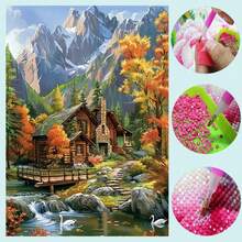 1pc DIY Diamond Painting Sticker Embroidery Landscape Running Water Home Decor Full Drill 30*40cm/40x50cm - Sets - View 8