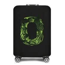 Vibrant Artistic Letter Print Elastic Luggage Cover, Dustproof & Scratch-Resistant Suitcase Protective Sleeve, Fits 18-32 Inch Travel Rolling Luggage - Black - View 17