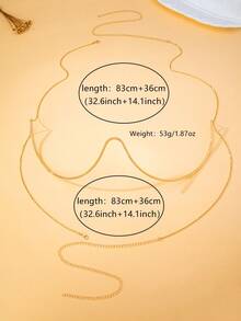 1pc Women's Body Chain, Sexy Geometric Metal Bra Top, European And American Nightclub Style, Bikini Party Accessory - Golden - View 3