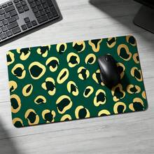Large Gaming Mouse Pad, Computer Mouse Mat, Funny Desk Pad Protector Decoration, Big Cute Desk Pad, Non-Slip Base Luxury Green Gold Leopard - View 10