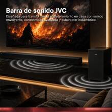 JVC Soundbar 2.1 Canales con Subwoofer Inalámbrico Dolby Atmos Bluetooth 5.3 ARC  Optical Input  TV Ready  Modelo SB542R - Negro - Ver 8