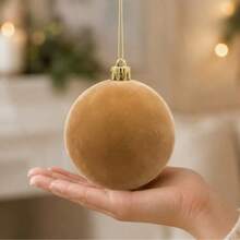 1pc 10cm Christmas Velvet Decorative Ball, Soft Velvet Texture Round Hanging Ornament, Multi-Color Options, Holiday Atmosphere Decoration, Suitable For Christmas Tree, Home Party, Festive Events And Indoor Decor - Multicolor - View 8