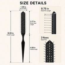 4 Pcs Synthetic Wig Brush Set, Steel Bristle Wig Combs For Synthetic Hair - Black - View 2