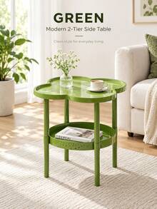 Matte Coffee Table 3 Colors Available 1pc Modern Minimalist 2-Tier Storage Coffee Table - Space-Saving Living Room, Office And Bedroom Multi-Functional Desk - Compact Design, White, Beige, Green, Black, Office Decor And Accessories, Independent Furniture, Easy To Clean Surface - Multicolor - View 6