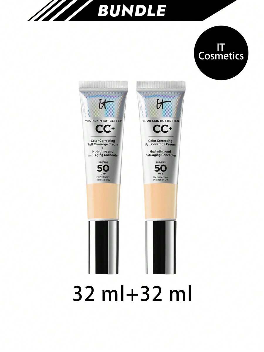 IT Cosmetics [Bundle] CC+ Cream Full-Coverage Foundation SPF50 Light Medium 32 Ml X 2 - Light Medium - View 1