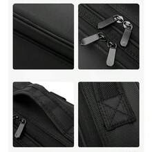 Large Capacity Professional Makeup Case Compatible With Trolley Bag, Multi-Functional One Shoulder & Double Shoulder Strap Makeup Artist Cosmetic Storage Box, Beauty Nail Art Organizer - Black - View 2