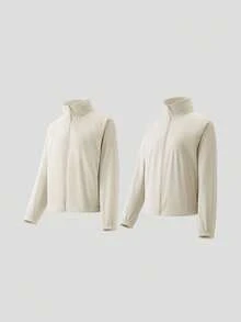 Jaket Fleece Wanita Beneunder dengan Kerah Tegak Bolak-balik (Suhu Sedang) PM031 - Leng Yuebai - Yuan Lumi - View 14