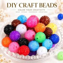 16/20mm 5顆裝彩色糖果圓形壓克力珠 DIY珠寶項鍊手鍊吊墜材料配件散珠 - 砂糖圓珠 - 查看 3
