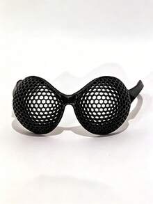 Halloween 3D Printed Hollow Honeycomb Compound Eye Glasses + Antenna Headband, Creative Funny Party Decoration Mask Glasses, Personalized Outfit Prop - Black - View 5