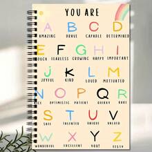 Positive Energy Letter Spiral Notebook - A5 Size Lined Inner Pages Diary, With Inspirational Quotes & Rainbow Design, Suitable For Teachers, Students And Office Study, Inspiration Gift, Durable Binding, Creative Layout - Minimalist Letter - View 1