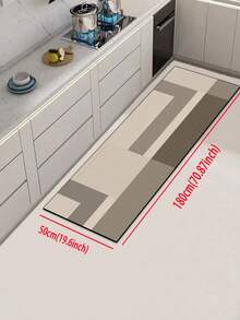 SANJIANGDI 1pc Minimalist Geometric Patchwork Pattern Kitchen Mat, 3.5mm Soft Rubber Material, Absorbent And Easy To Clean, Suitable For Hallway, Bathroom, Living Room, Outdoor Door Mat And Toilet, All Year Round, Suitable For Various Holidays - Multicolor - View 14