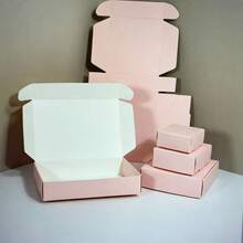 5pcs, Kraft Paper Cardboard Boxes, Small Paper Boxes, Airplane Boxes, White Mini Packaging Boxes, Black Handmade Soap Packaging, Pink Dispensing Boxes - Multi-color - View 9
