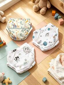 Toddler Potty Training Underwear Car Space Fruit Vegetable Animal Print Baby Toilet Training Shorts - Multicolor - View 11