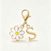 Daisy Initial Letter Keychain, A-Z Alphabet Charm Key Ring, Personalized Gift For Backpack & Car Keys - Multicolor - View 8