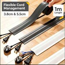 PVC Floor Cord Cover, Suitable For Floor Wires, Soft Floor Cable Cover, Wire Hider, Floor Cable Management, Cable Protector - Multicolor - View 1