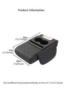 1pc/4pcs Car Armrest Storage Box With Cup Holder, PU Leather Center Console Armrest Pad, Multi-Functional Car Storage Box With Tissue Box And Phone Slot, Universal Car Armrest Pad, Suitable For Most Car Models, Can Store Drinks And Small Items - Multicolor - View 5