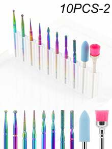 10/30Pcs Professional Nail Drill Bits Ceramic Diamond Cuticle Efile Carbide Remover For Home Salon Acrylic Gel Nail Manicure Pedicure Tools - Multicolor - View 8