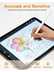 Compatible With Apple Pencil, Metal Tip Modification, Ultra-Fine Needle Point, Wear-Resistant, Smooth Touch, Compatible With IPad Handwriting And Drawing, Replacement Tips With Shock Absorption And Anti-Slip Features, Compatible With First Generation And Second Generation Pro Models. - Multicolor - View 5