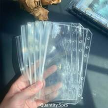 5入 A5A6A7M5 多尺寸透明活頁夾收納袋 PVC 材質更透明耐用 無拉鍊設計 可容納更多用品 可作為存錢計畫袋 文具袋 文件收納袋 適合開學季居家與學校使用 - 彩色 - 查看 13