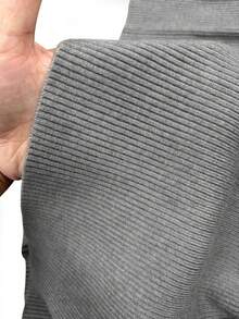 Vintage Fashion Stand Collar Multi-Button Decorated Zipper Ribbed Knit Women's Cardigan, Slim Fit Cropped Waist Long Sleeve, Fall Outfit For Women - Grey - View 9