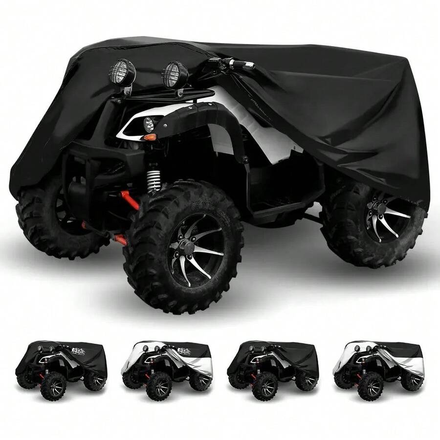 Funda Impermeable para Cuatrimoto ATV, Cubierta Protectora Gruesa para Moto Todoterreno, Protector contra Agua, Polvo y Suciedad, Ideal para Exterior, Garaje y Estacionamiento - A - Ver 1