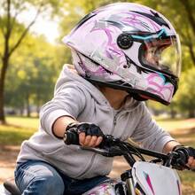Casco de Moto para Niño con Diseño Graffiti, Casco Infantil para Motocicleta, Scooter y Bicicleta, Protección para Cabeza, Ideal para Paseos y Actividades al Aire Libre - A - Ver 3