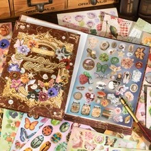 1pc 30 Sheets Vintage Secret Realm Sticker Book, Scrapbook Background Material Paper, DIY Collage, Ita Bag Decorative Stickers For Junk Journal Craft - Vintage Material Stickers - View 8