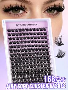 144 Individual False Eyelashes, D Curl, DIY Lightweight And Voluminous False Lashes, Perfect For Beginners For Everyday Home Makeup, Weddings, Parties, Travel, Music Festivals, Halloween, Christmas, And Gift Packaging - D - View 16