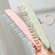1PC 8-Hook Underwear & Camisole Hanger, Wave Design Wall-Mounted Hook Rack For Home And Dorm, No-Damage Drying Rack - Multicolor - View 1
