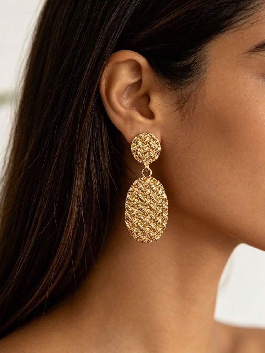 1 Pair Sexy Exaggerated Gold Alloy Leaf Geometric Multi-Style Optional ...