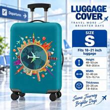Travel Luggage Protective Cover, World Map Design, Fits 18-28 Inch Suitcases, S/M/L Sizes, Travel Accessories - Green - View 12