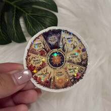 Wheel Rotation Pagan Watercolor Vinyl Art Stickers, Vinyl Stickers, Die Cut, Suitable For Laptops, Water Bottles, Mobile Phones, Notebooks - Star Film - View 1