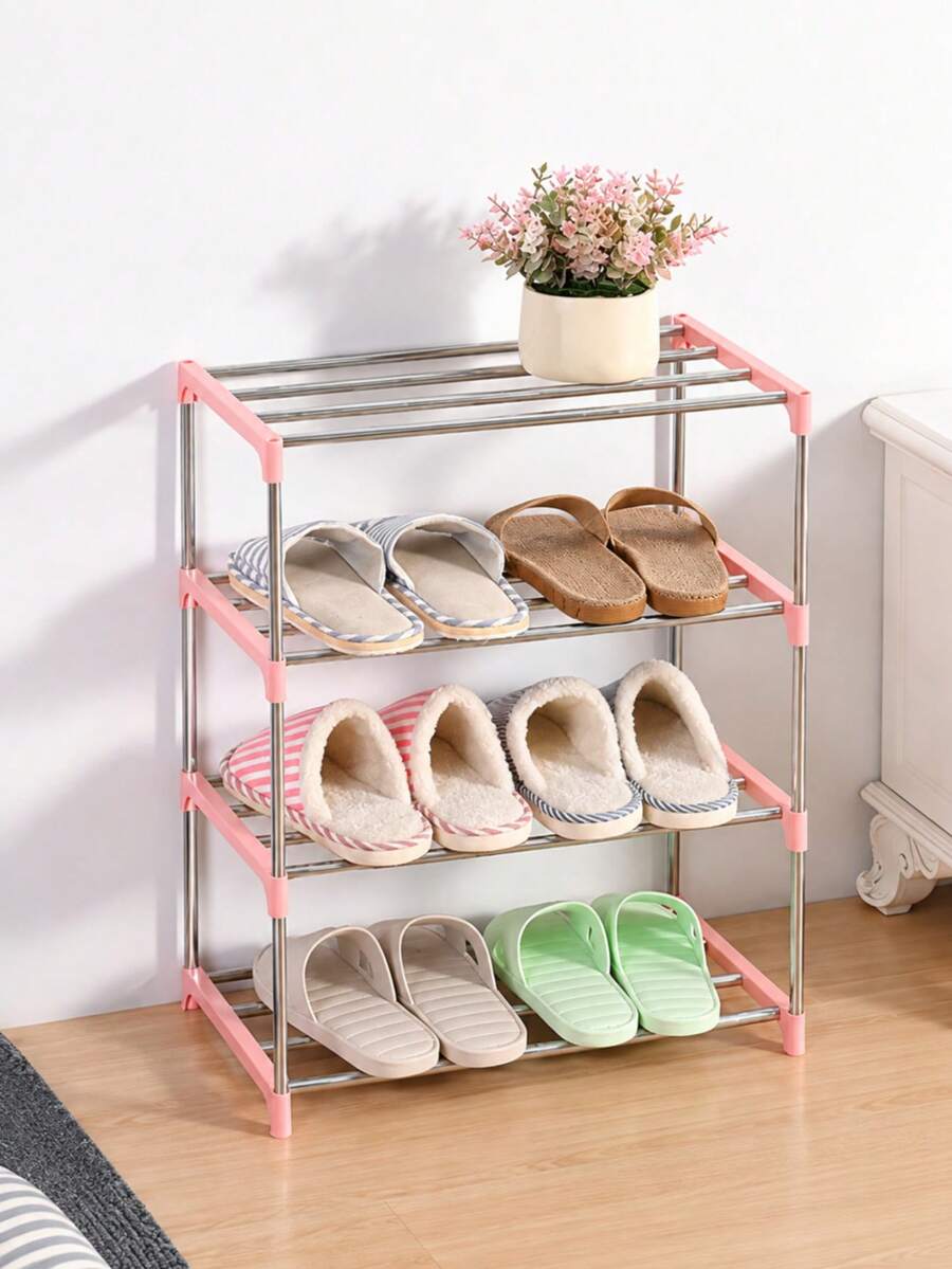 3/4 Tier Metal Shoe Rack, Space-Saving Shoe Storage Organizer, Suitable For Entryway And Dormitory - Multicolor - View 1