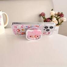 SANRIO 1個 Hello Kitty 手機支架，可愛卡通設計，背膠式，適合懶人看電影，兼容所有機型，內含動態可愛配件，創意小禮物，萬聖節熱門款 - 彩色 - 查看 2