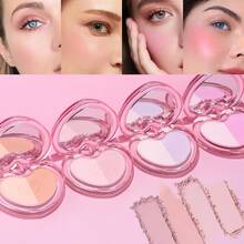 CZEL Heart-Shaped Dual-Color Blush Palette, Matte Texture Layerable & Long-Lasting Pigment, Built-In Mirror, Cute Heart Makeup Blush, Suitable For Daily Makeup - B01 - View 2